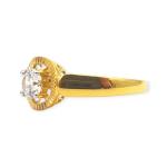 Beautiful Plain Design Gold Ring for Ladies with Single Stone